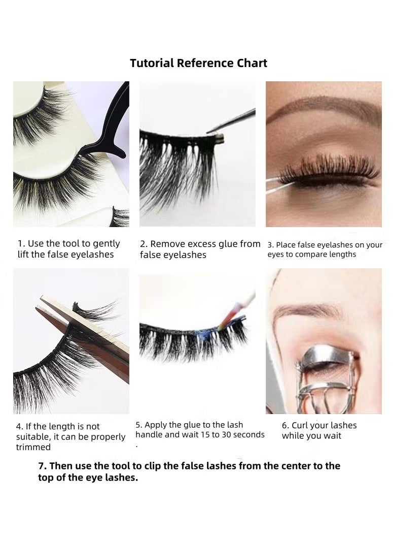 HTKCRX ( 7 Pairs)Fluffy Messy Faux False Eyelashes,Soft Curly False Lashes,Reusable False Eyelashes Volume & Thickness Eyelashes for Make up - Image 3